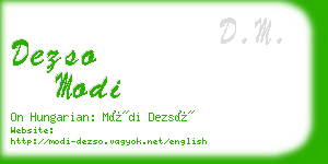 dezso modi business card